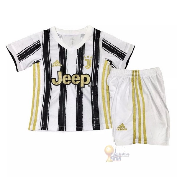 Calcio Maglie Home Conjunto De Bambino Juventus 2020 2021 Bianco Nero